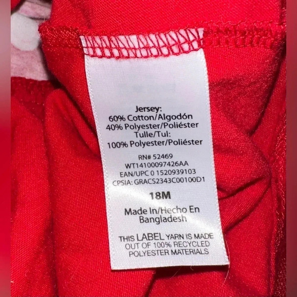 WAY TO CELEBRATE! Valentine's Day Toddler Girls Tutu Dress-Red-18m EUC - Picture 3 of 4